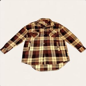Women's Plaid Flannel Loose Fit Shirt Size Large